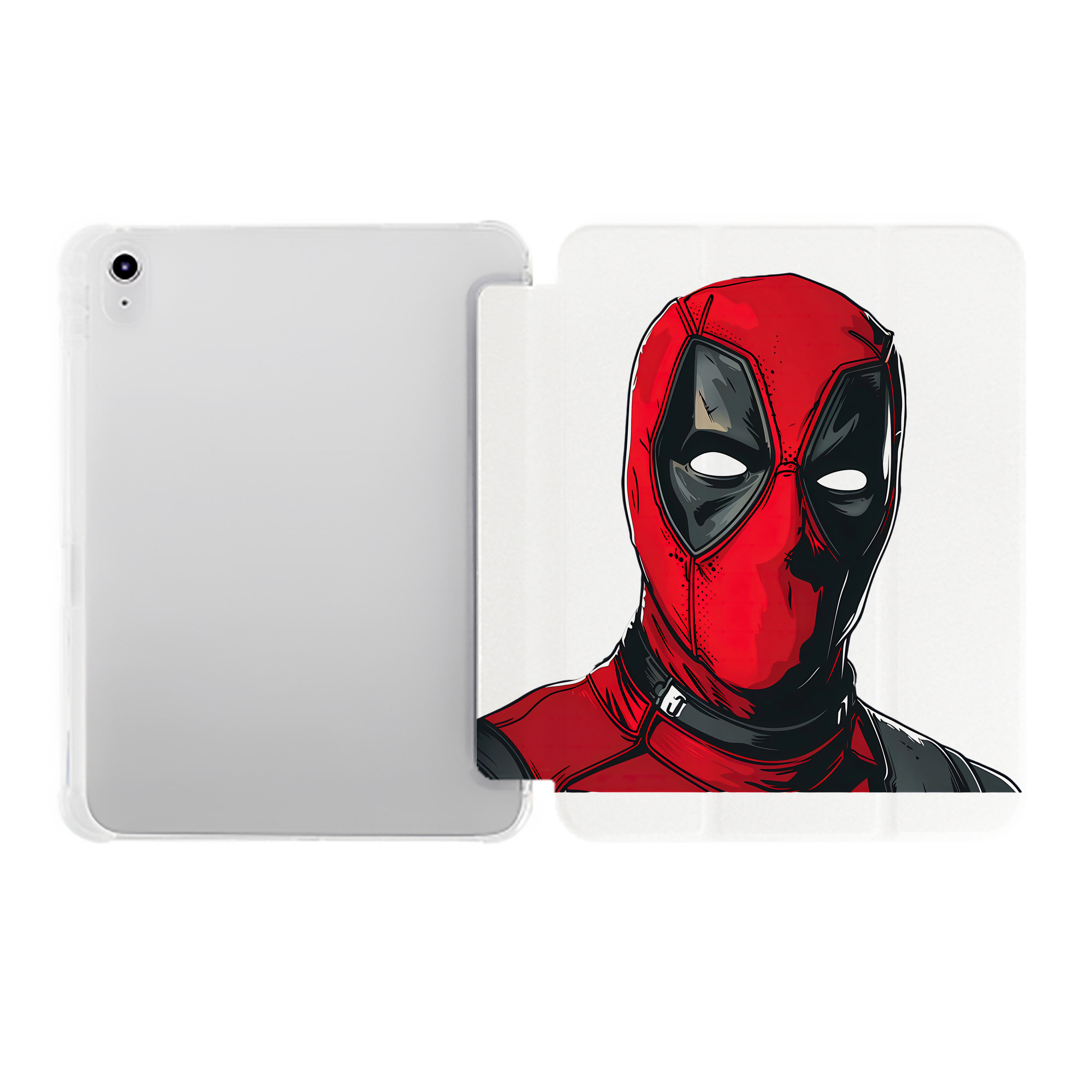 （画像用） Deadpool デッドプール IPad ケース ペン収納付き 三つ折りスタンド PUレザー×シリコン 対応機種9.5/10.5/10.9インチ